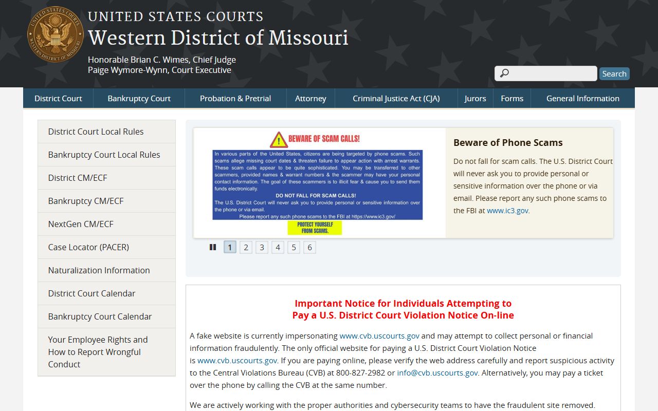 U.S. District Court for the Western District of Missouri serving Greene County