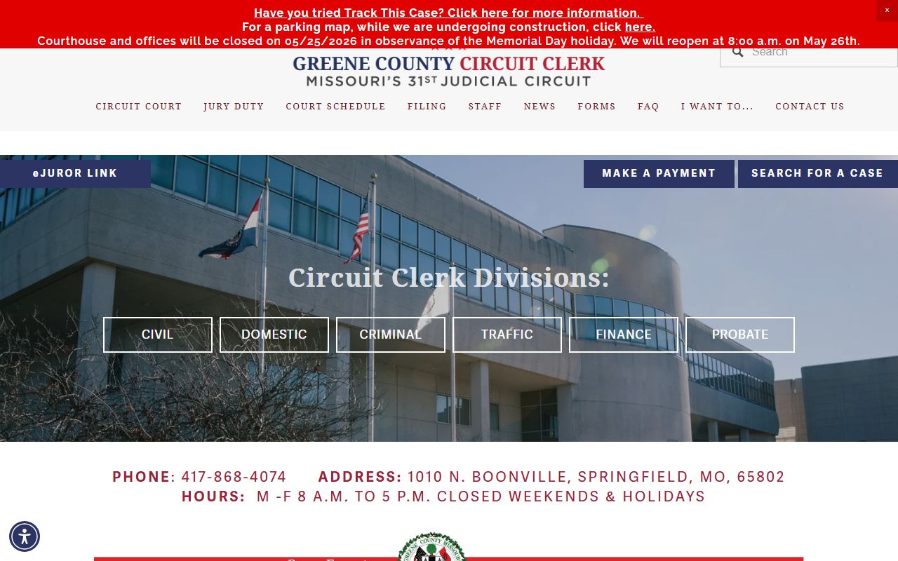 Greene County Circuit Clerk and 31st Judicial Circuit homepage