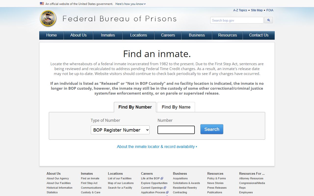 Federal Bureau of Prisons inmate locator for Greene County federal inmates
