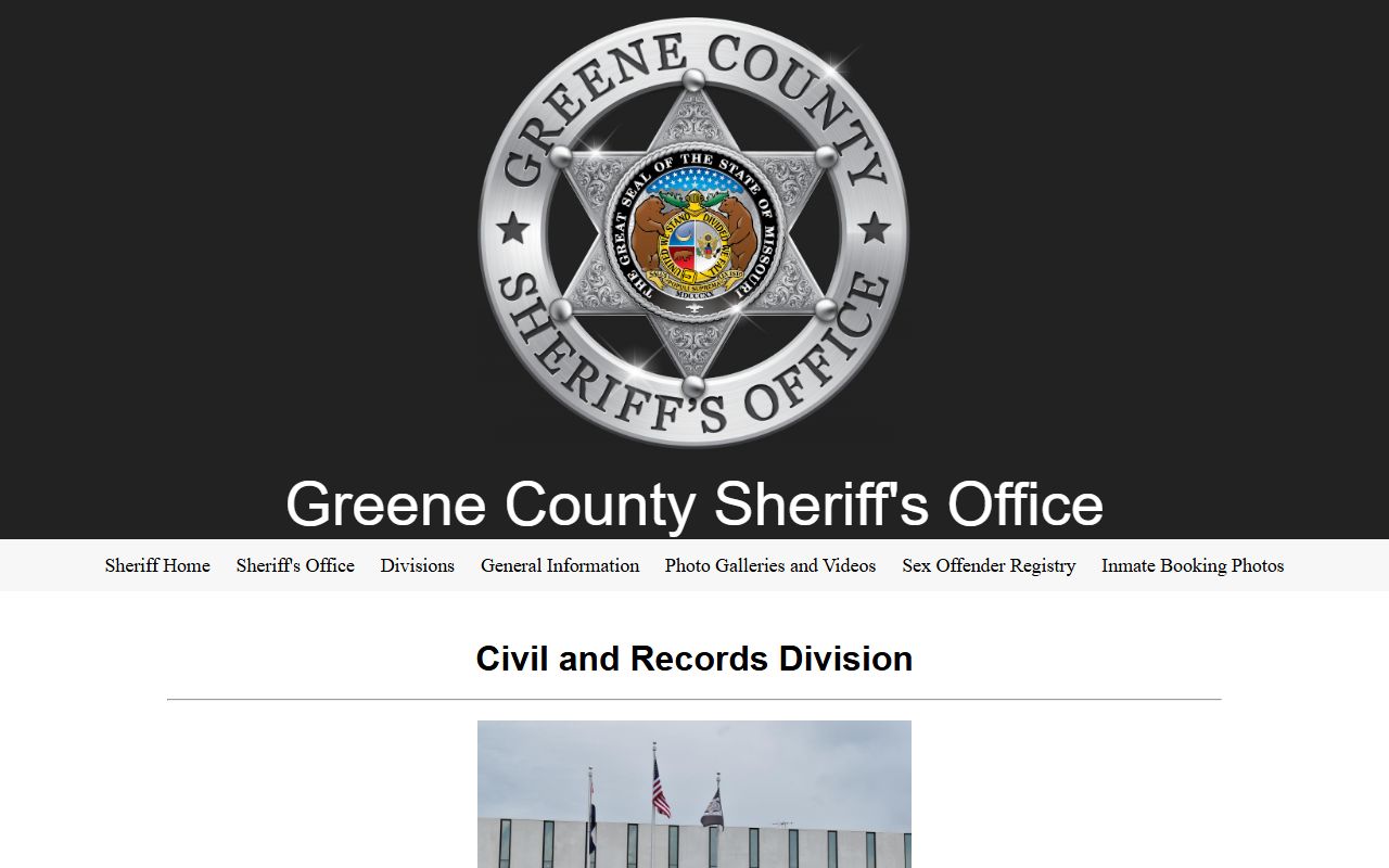 Greene County warrant Sheriff Civil and Records Division page